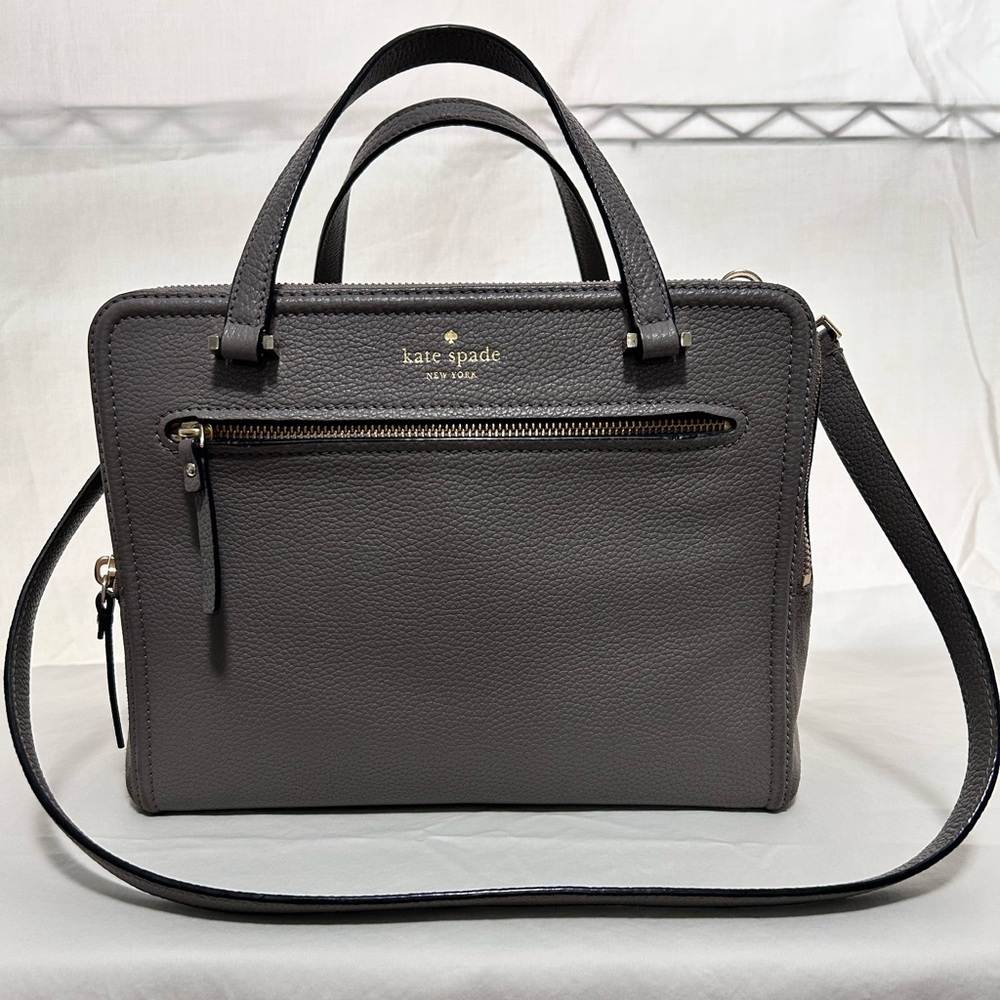 Kate Spade Charcoal Leather and Suede Satchel